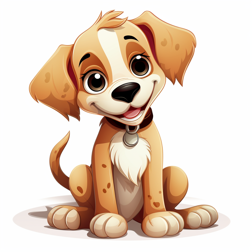 Cute cartoon dog paws on a white background