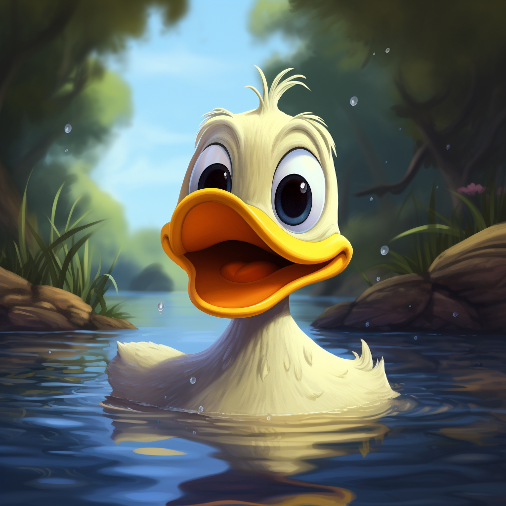 Cute cartoon duck illustration