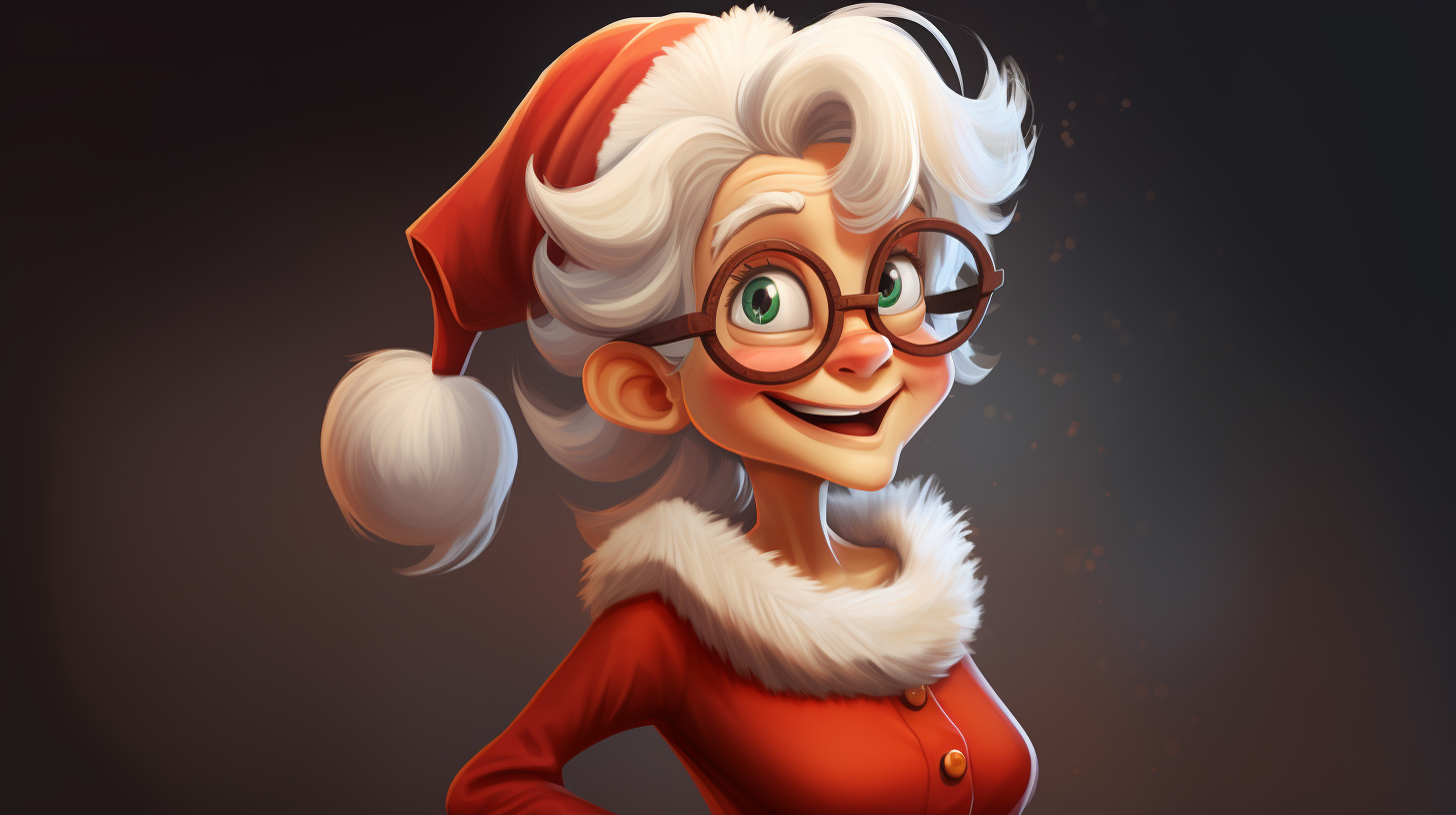 Cartoon female in Santa costume