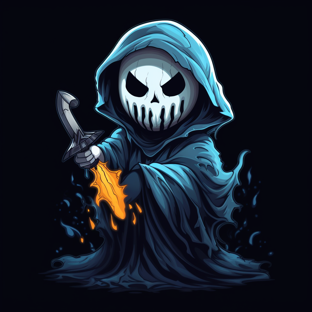 Spooky cartoon ghostface with knife design