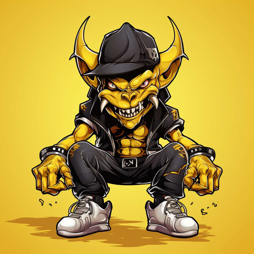 Cartoon Hip Hop Devil with Sneakers