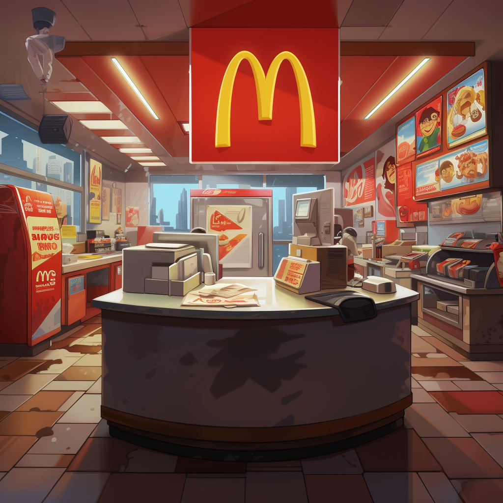 Cartoon McDonald Shop Counter Image