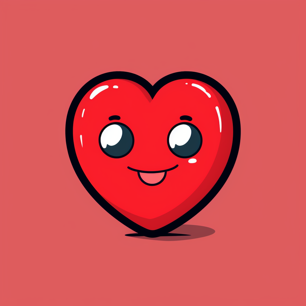 Simple cartoon red heart illustration