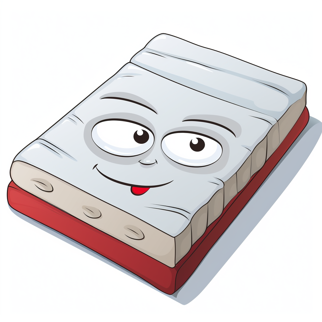 Cute cartoon mattress with a smiling face