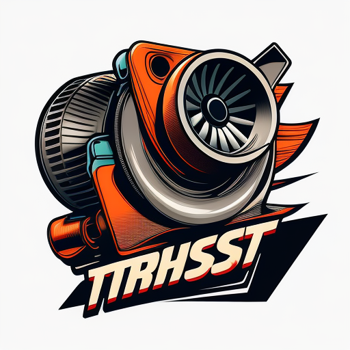 Cartoon turbo charger logo on white background