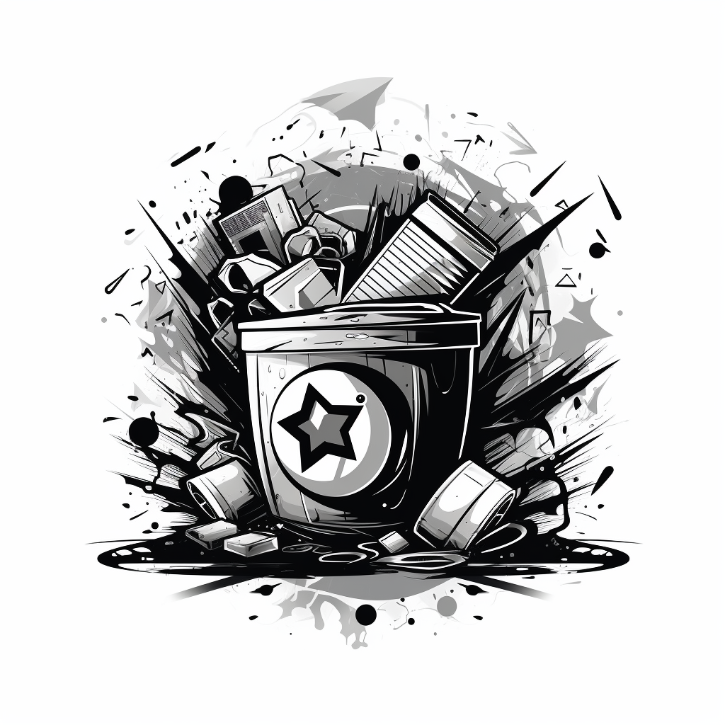 Cartoonish graffiti recycling logo