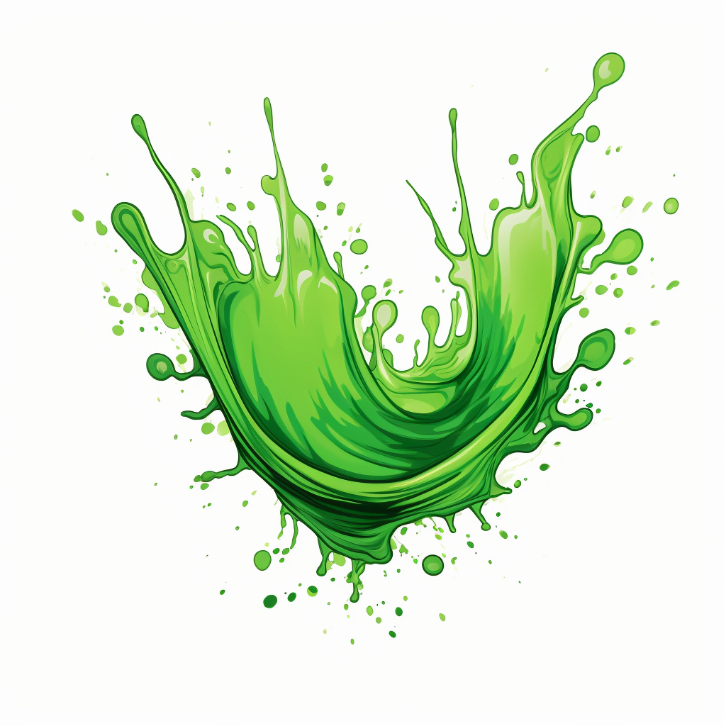 Cartoonish green splash illustration