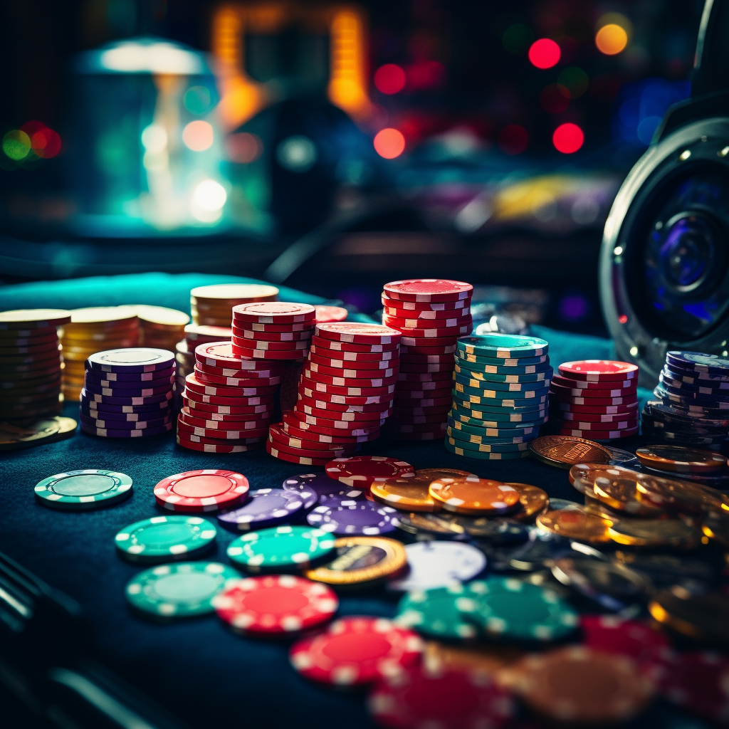 Dark Sinful Casino Chips on Gaming Table