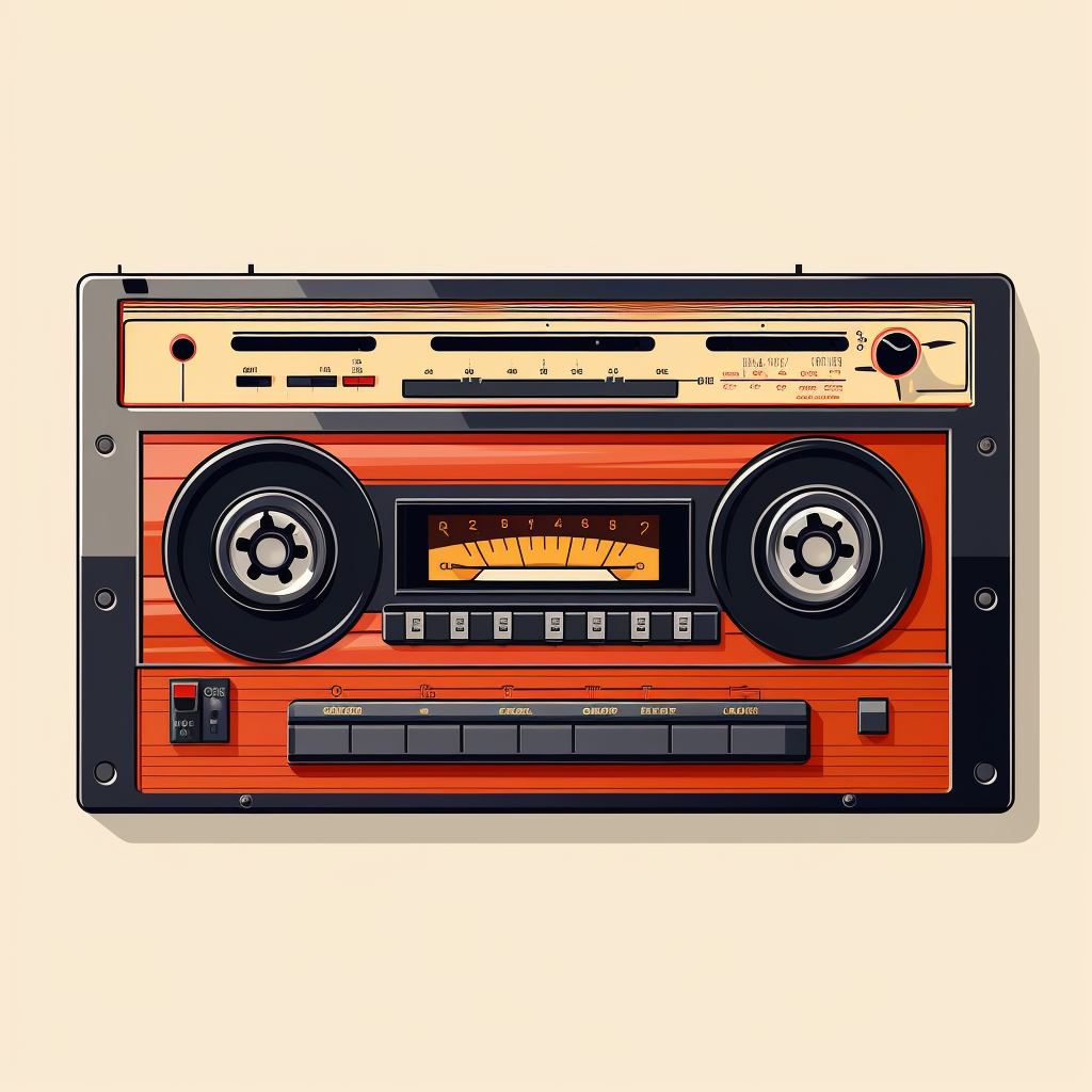 Vintage cassette tape illustration