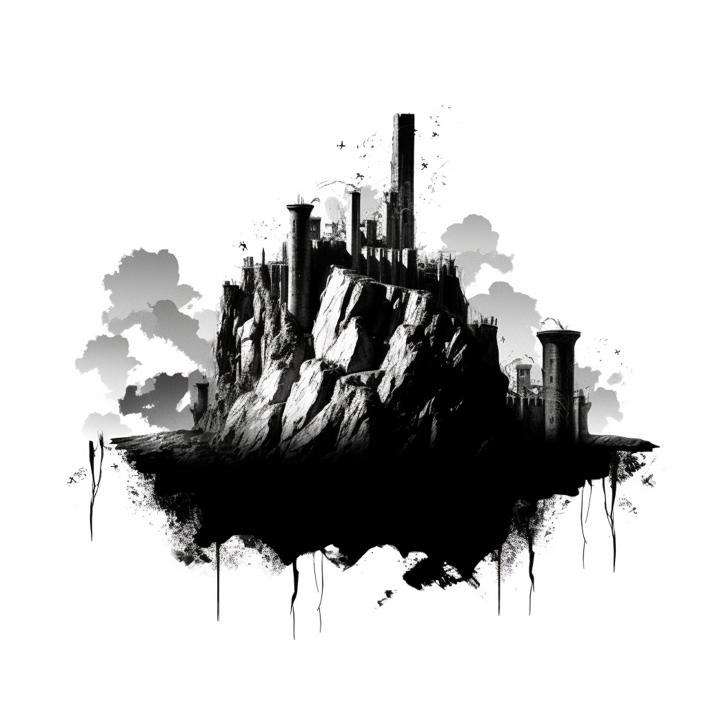 Simple castle ruin graphic design