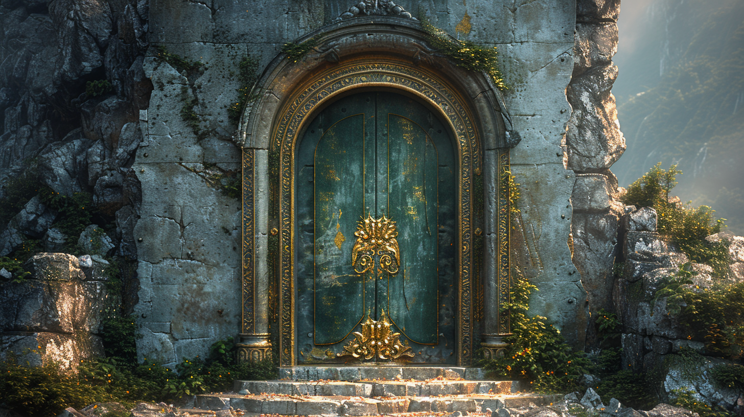 Ornate door in treasure room