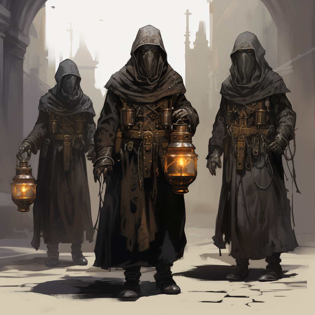 Monks with censers in Castlepunk WW1 fantasy battle