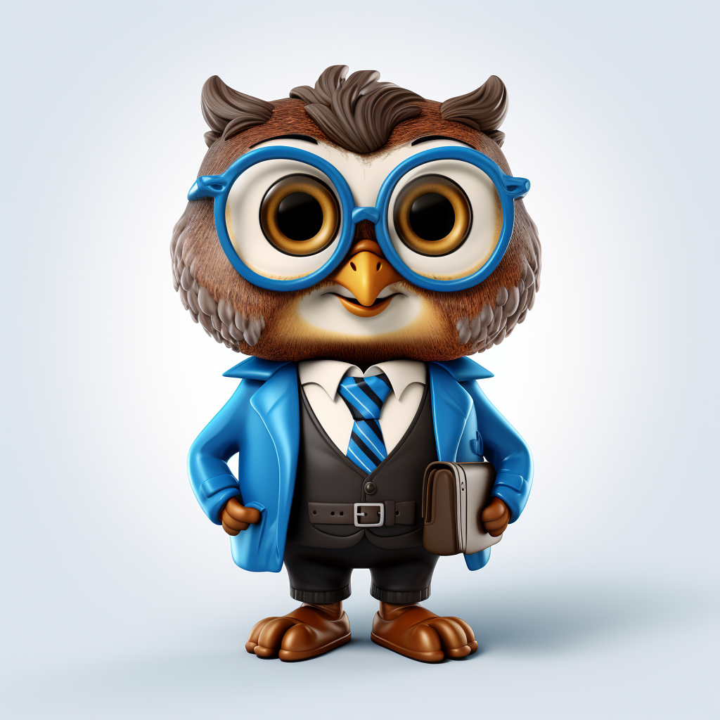 Casual Dressed Owl Mascot for Real Estate Company