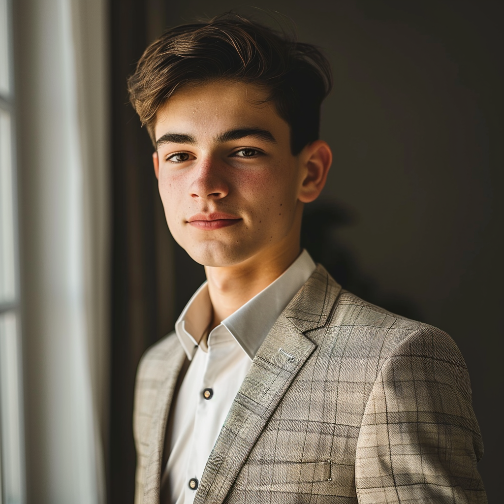 Handsome male in casual suit