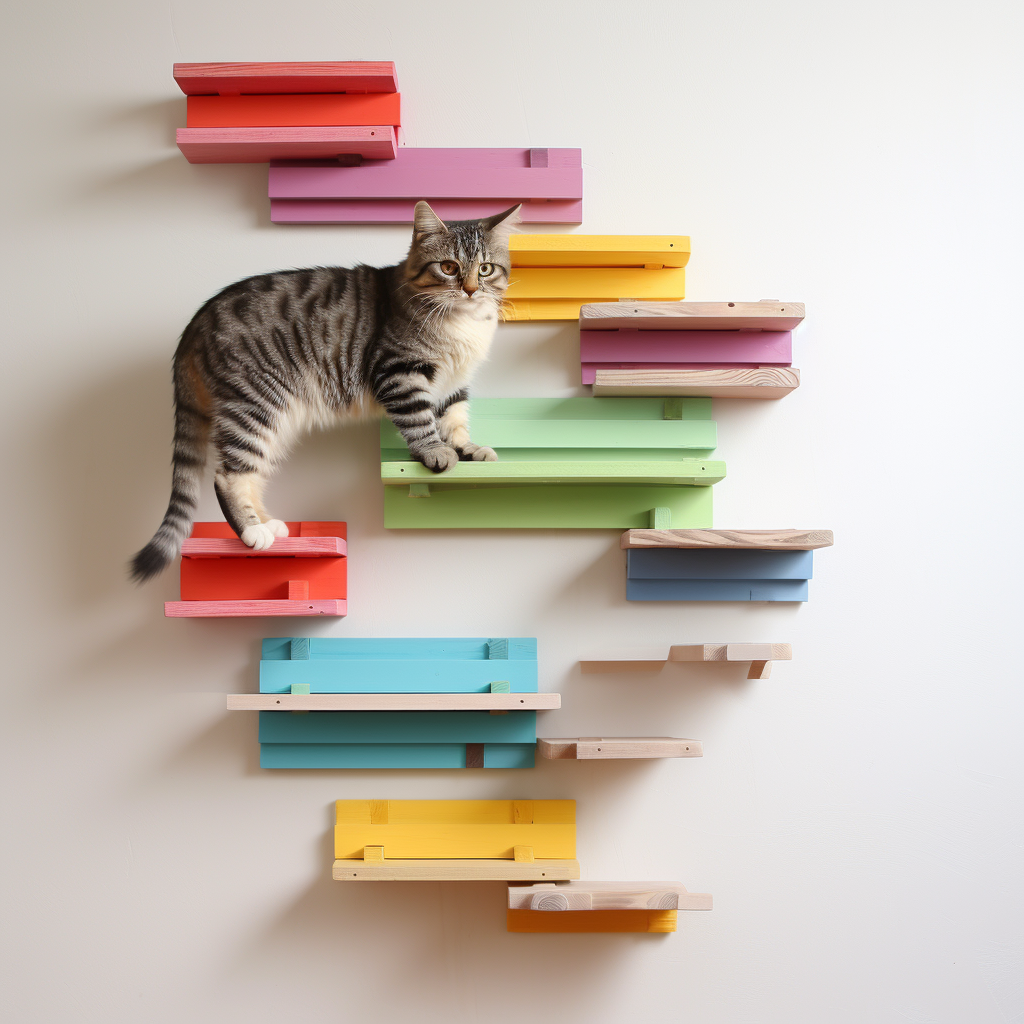 Cat climbing wall system