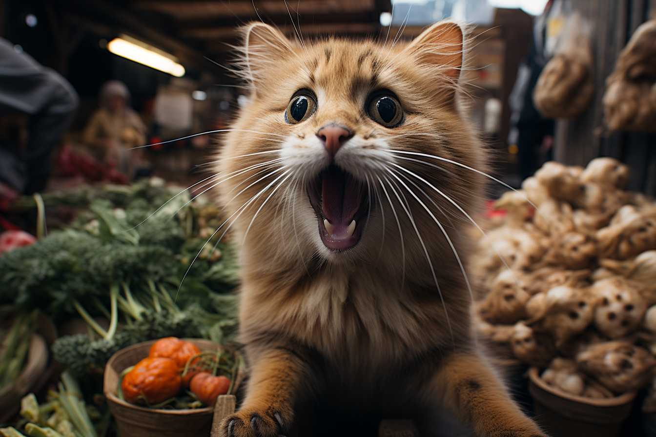 Cat with Fish Running