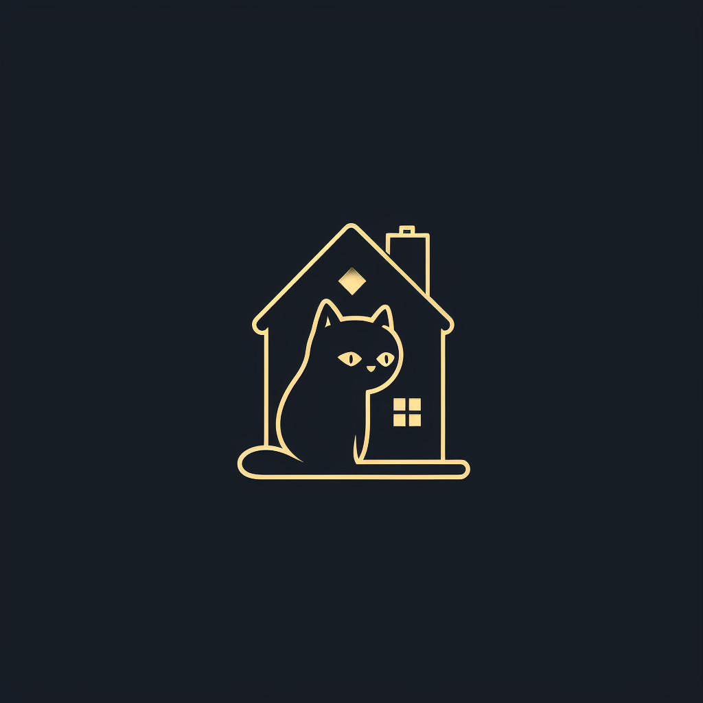 Cat House Logo Line Drawing