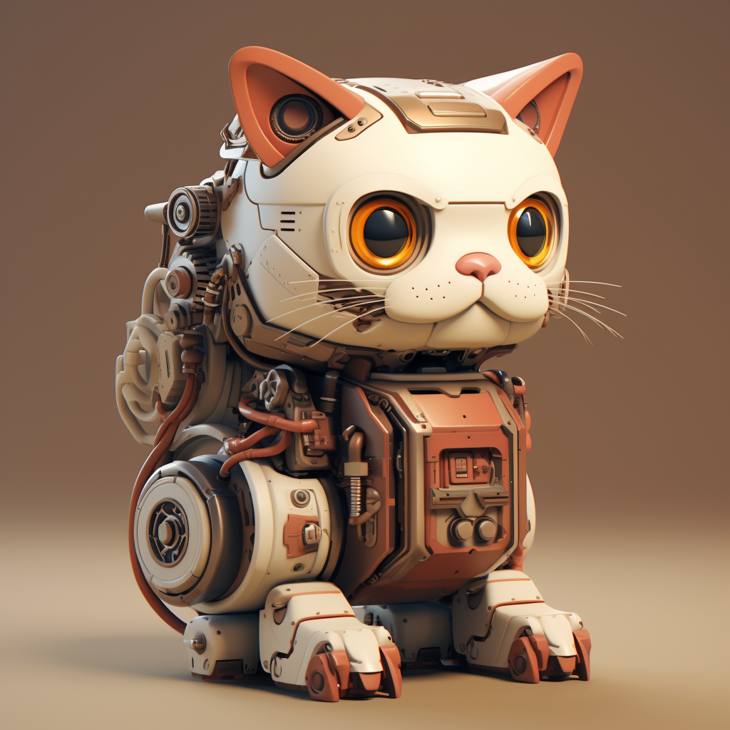 Cat Mecha Robot Seeking Treats