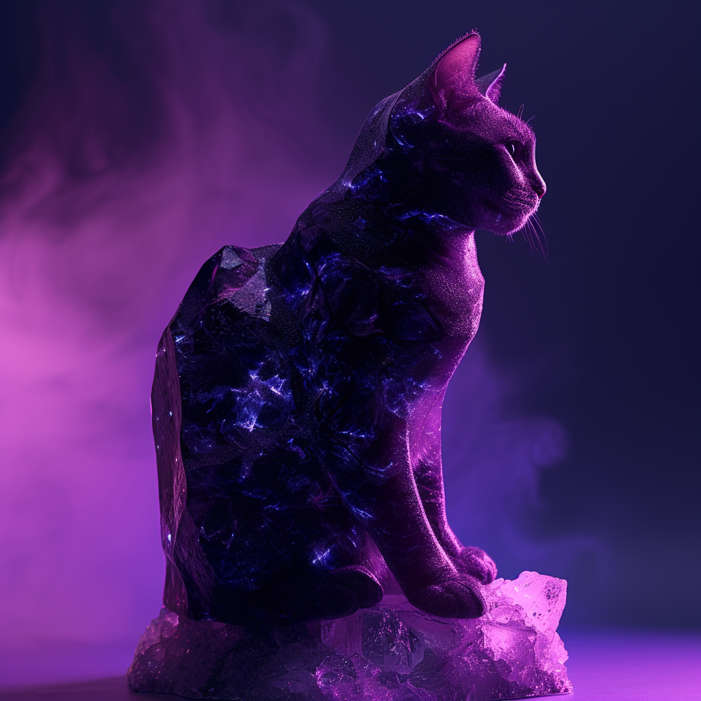 Obsidian cat in 4K resolution