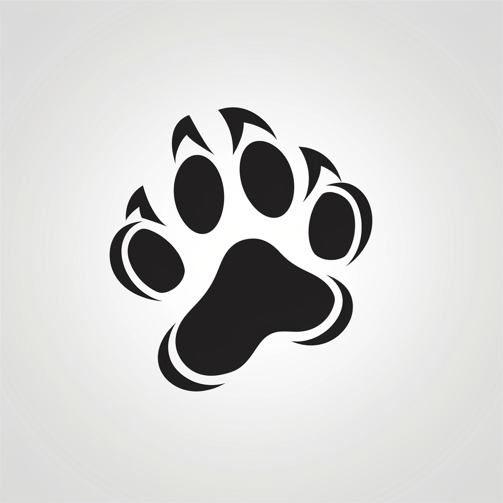 Cat paw vector logo