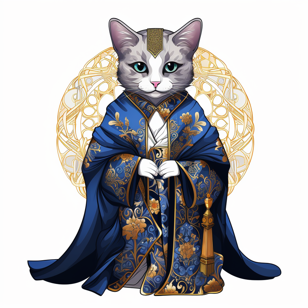 Cat wearing priest robes