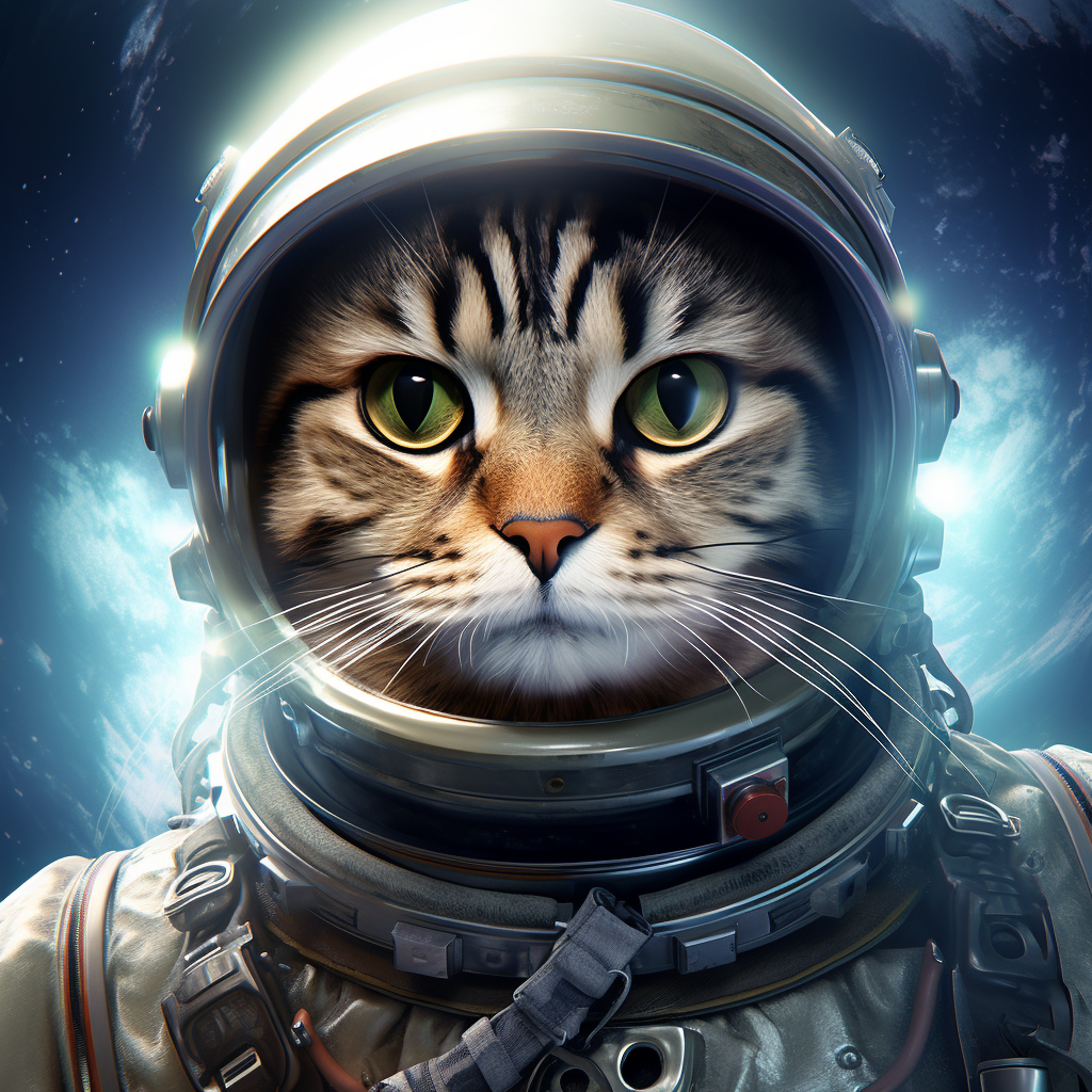 Courageous cat space warrior astronaut agent