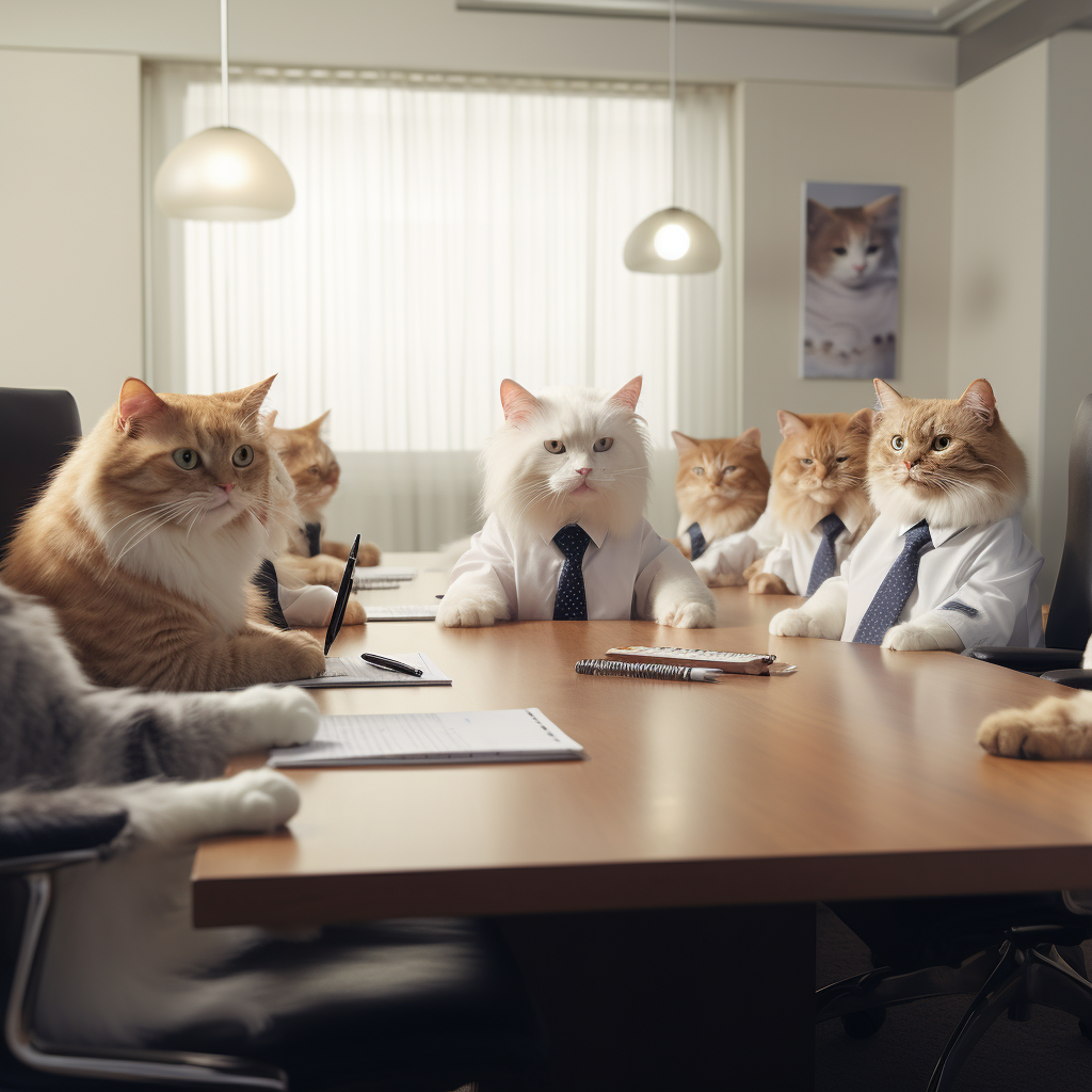 Cat Team Meeting with Leader