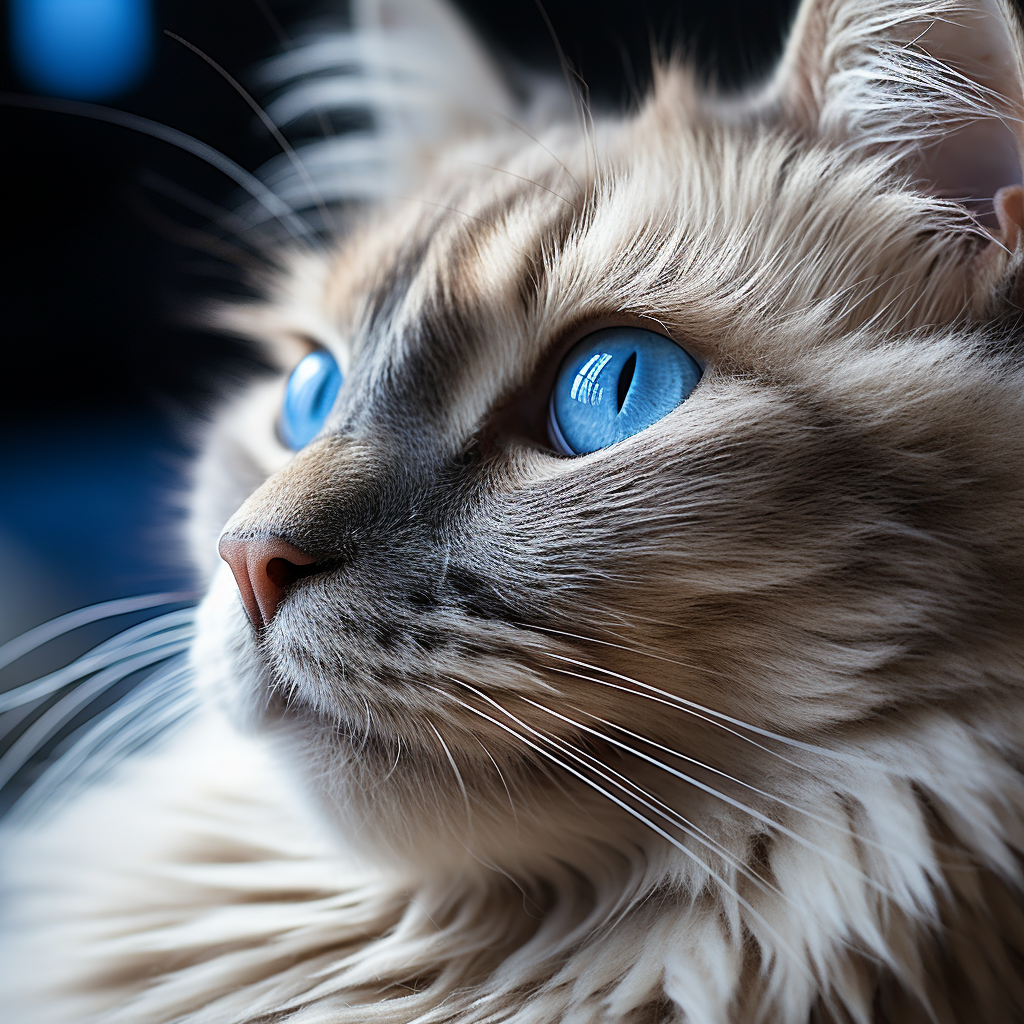 Beautiful cat with blue eyes