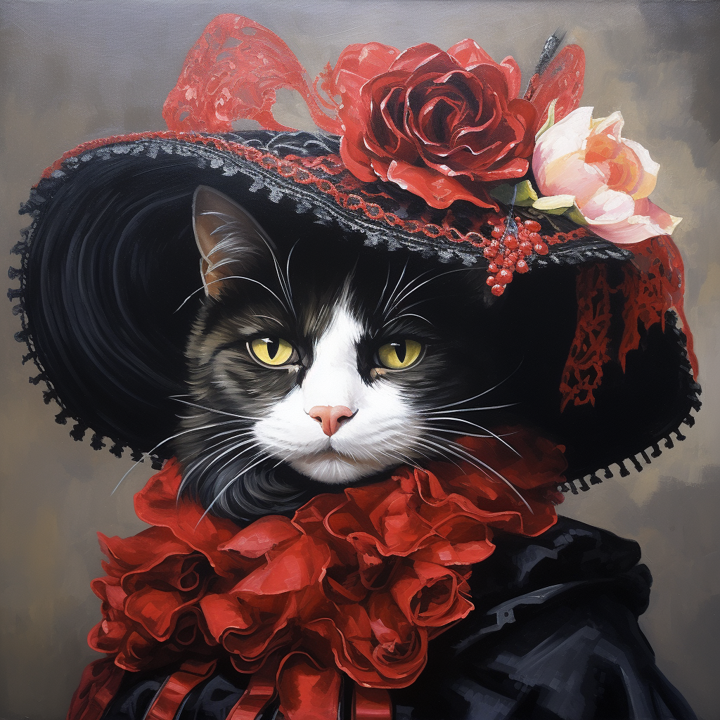 Adorable cat painted as Carmen