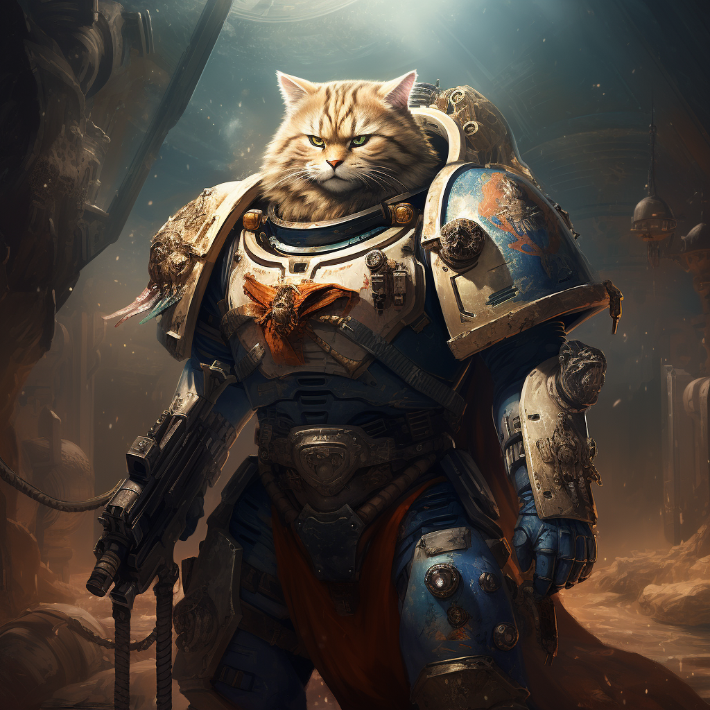 Cat Space Marine in Action