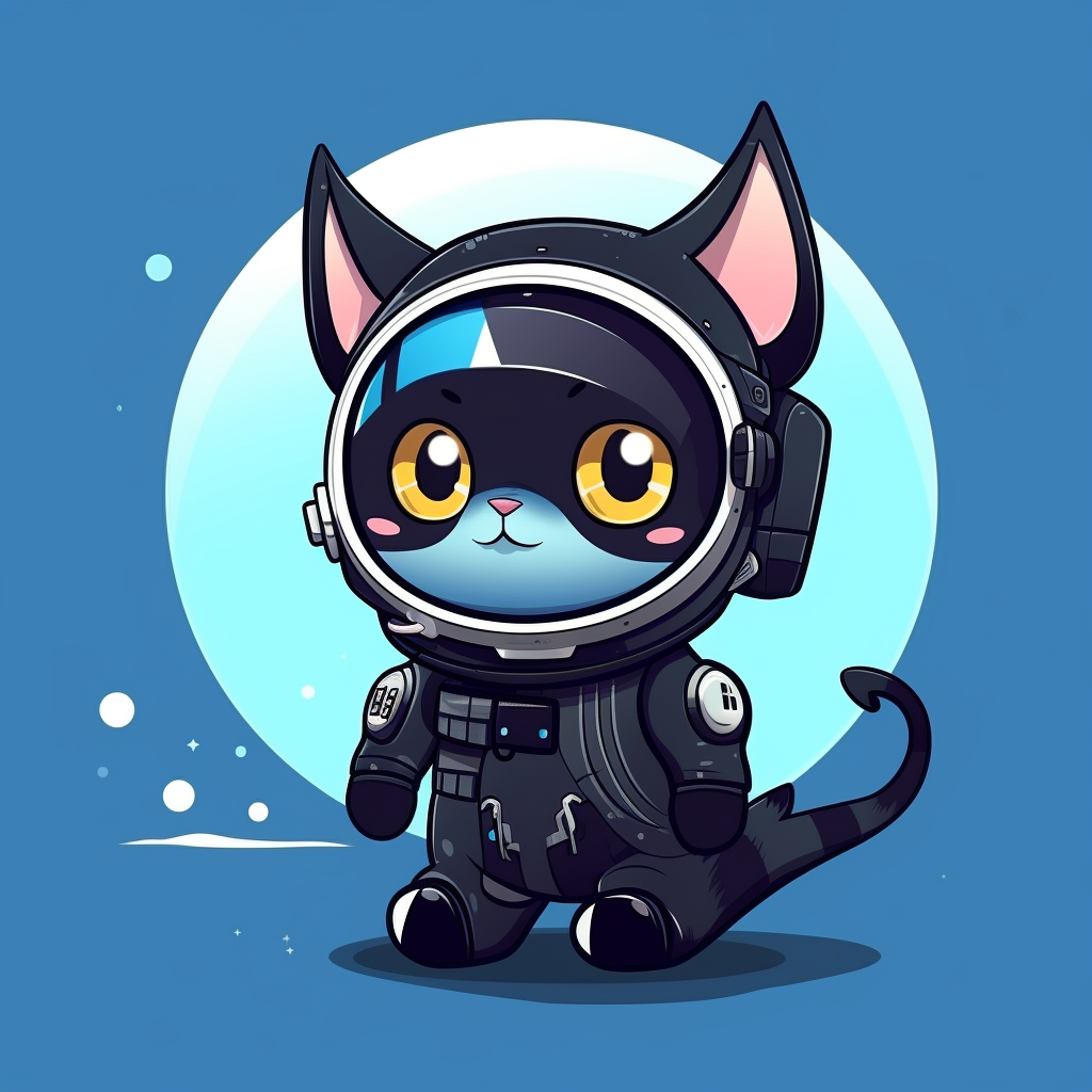 Black Cat in Space Suit with VR Goggles