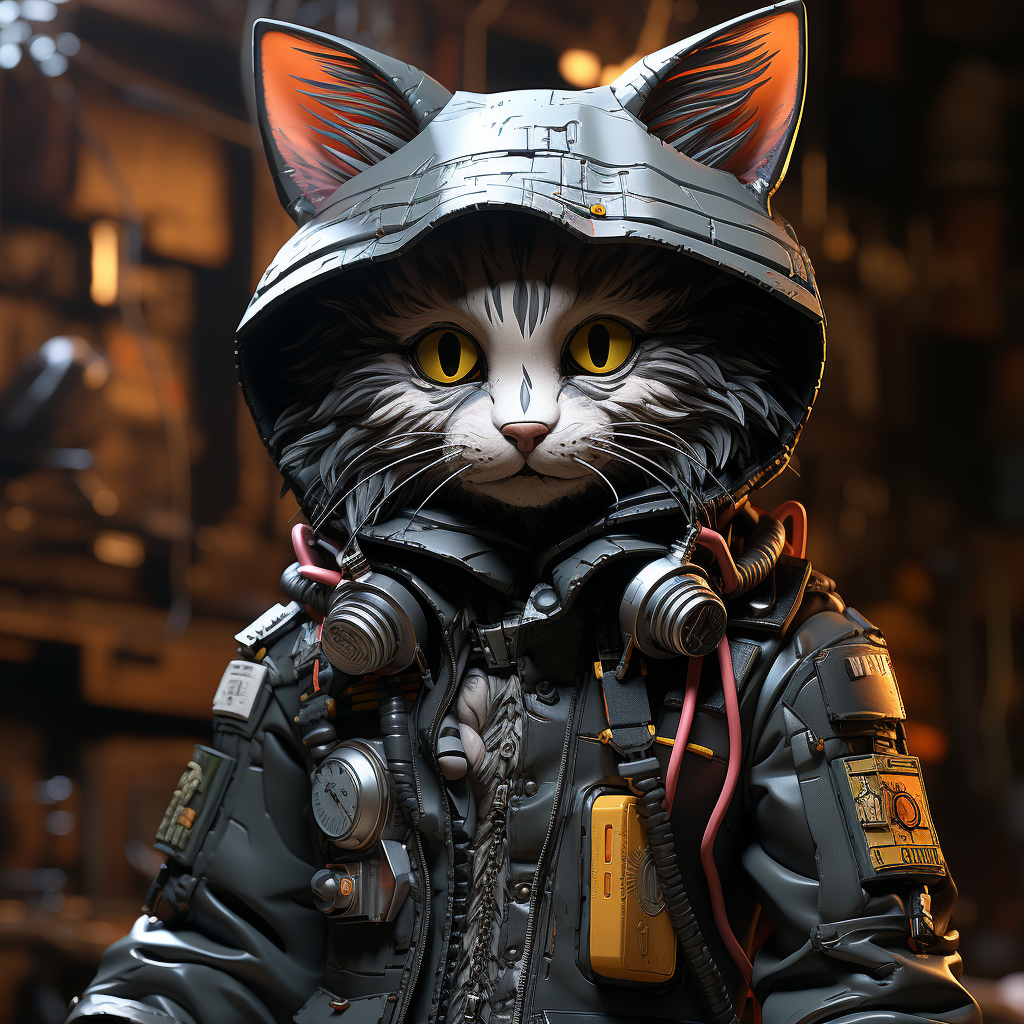 Cyberpunk toy cat poster