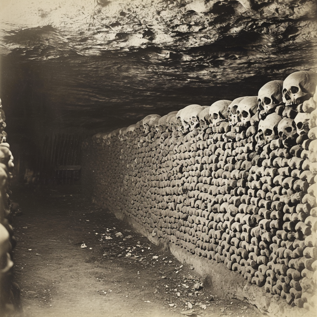 1800s Catacombs Below Paris Image