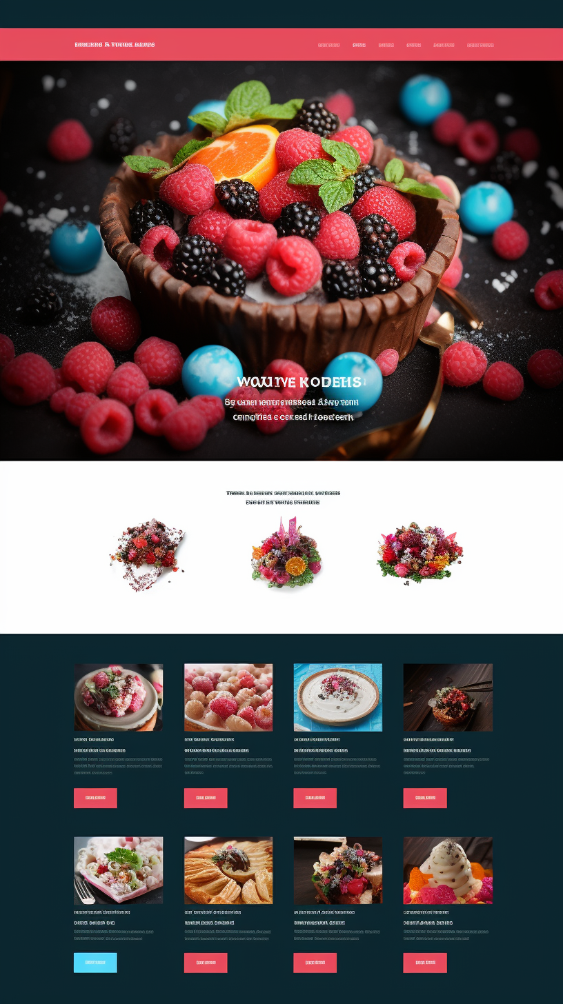 Colorful catering website with UX UI design