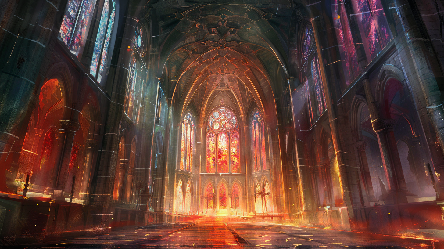 Cathedral stained glass fantasy art