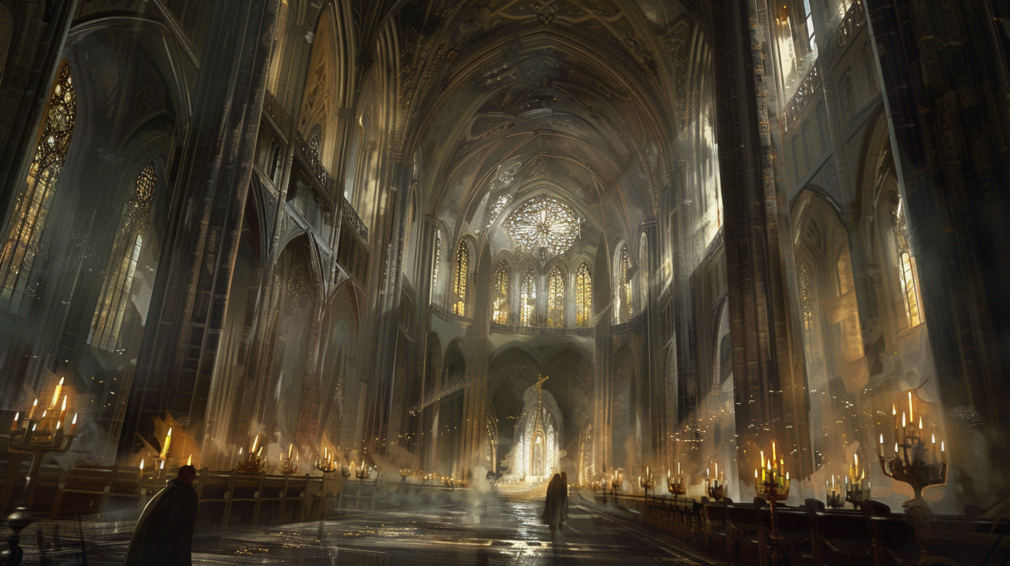 Epic Dark Fantasy Cathedral Interior