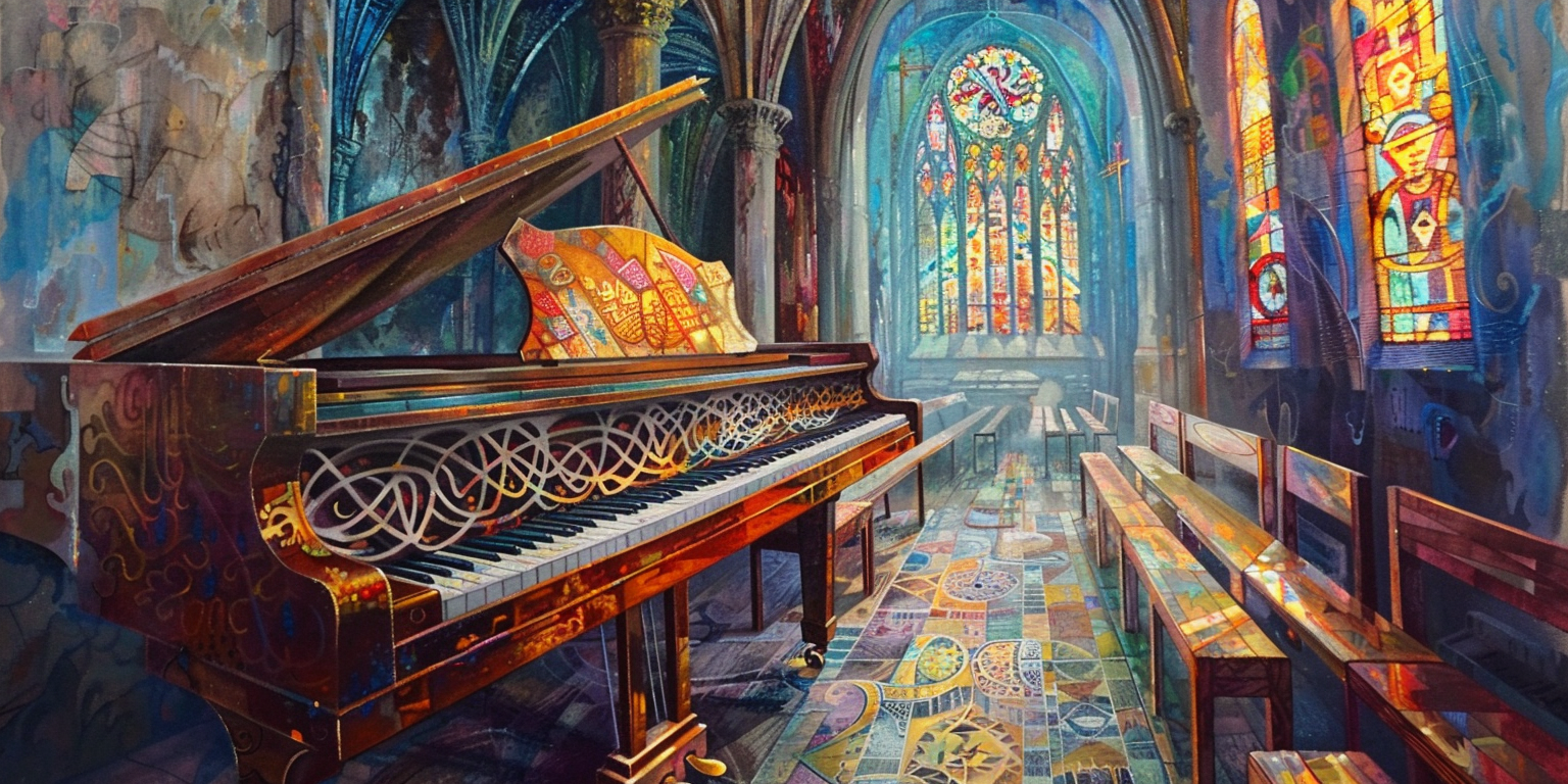 Emotional Cathedral Piano Abstract Art