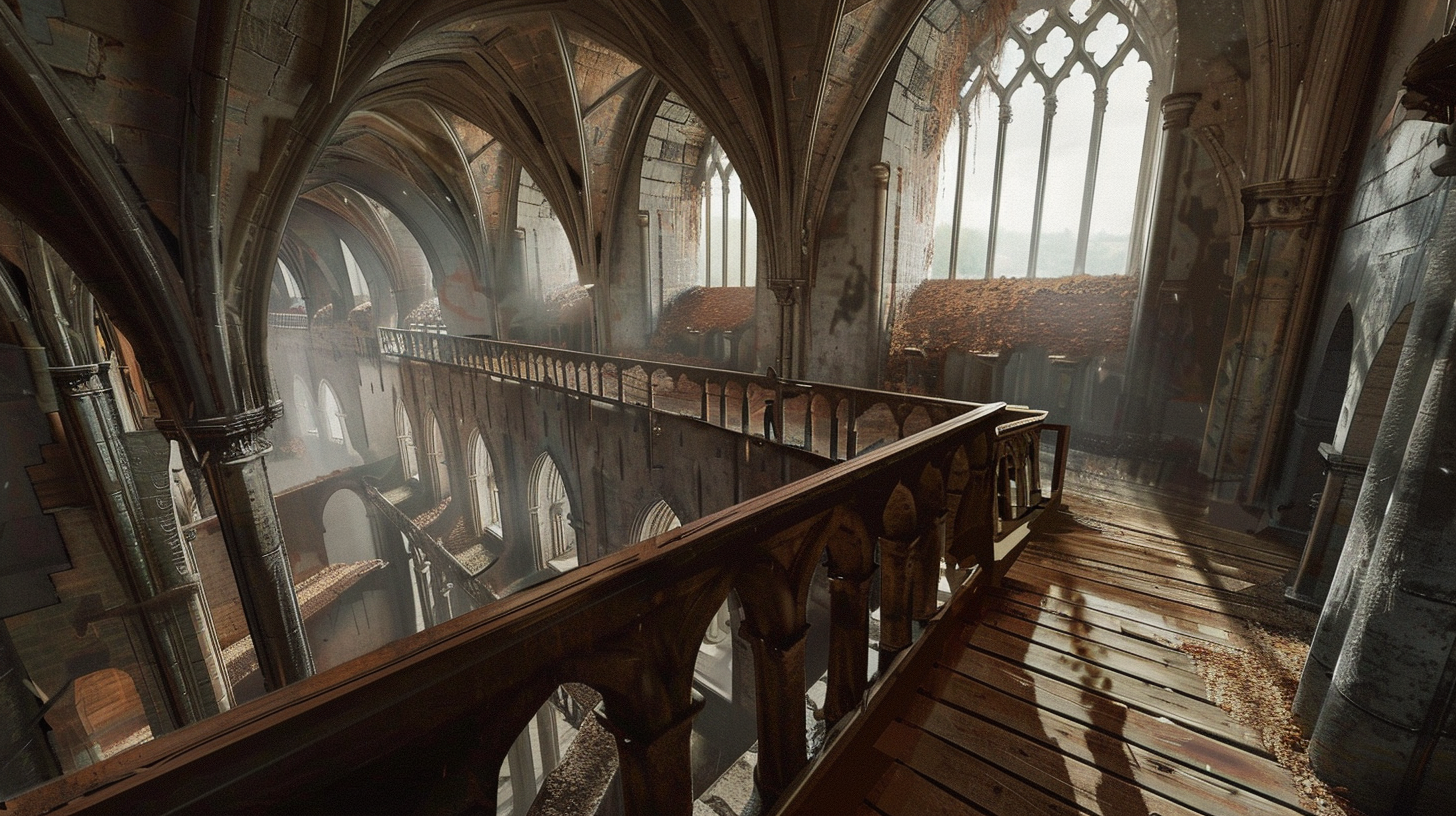 Cathedral Wooden Platform Dark Fantasy