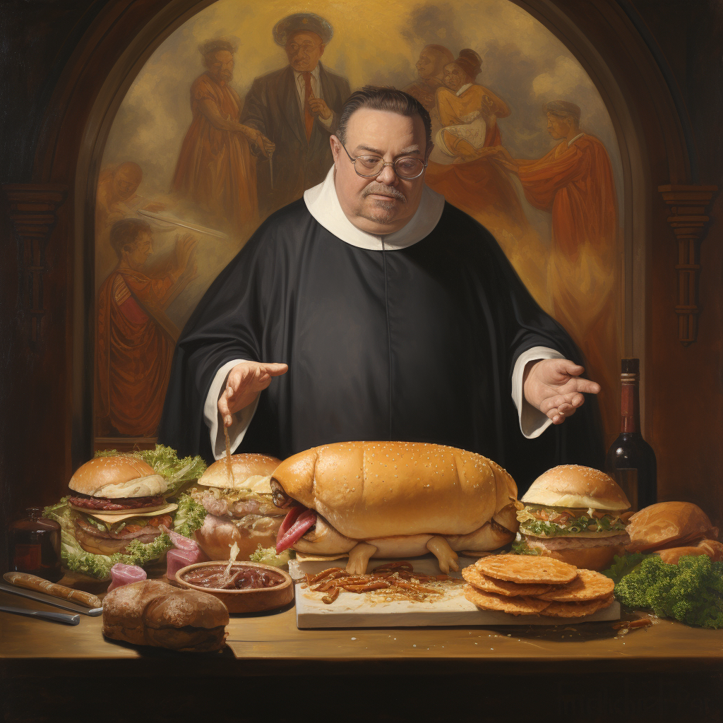 Catholic Icon Painting with Pulled Pork Sandwich