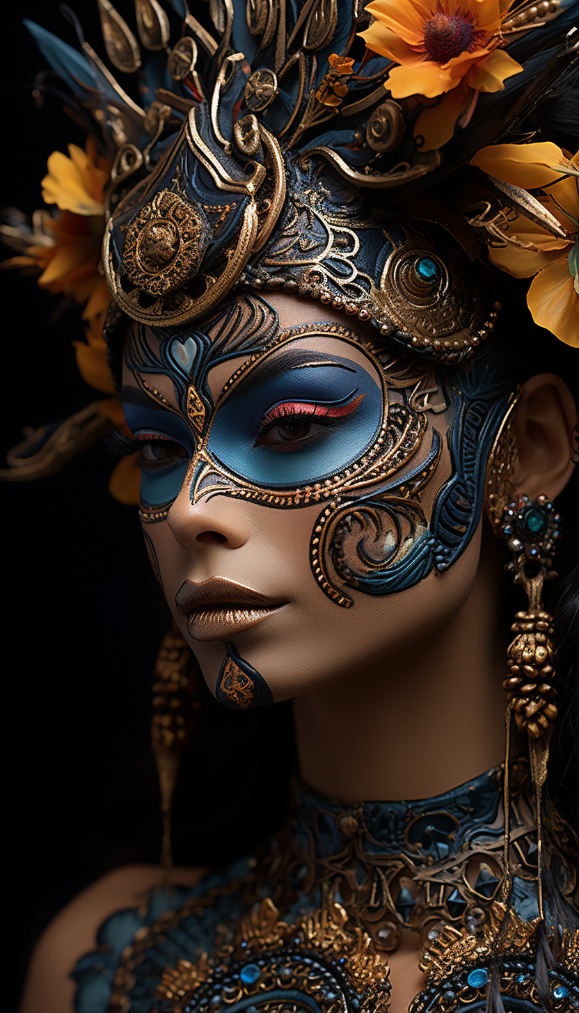 Intricate Catrina Queen Makeup