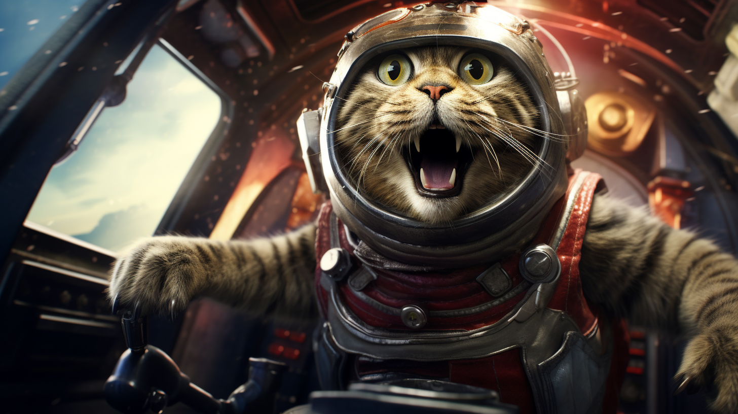 Cats in Space Funny Image