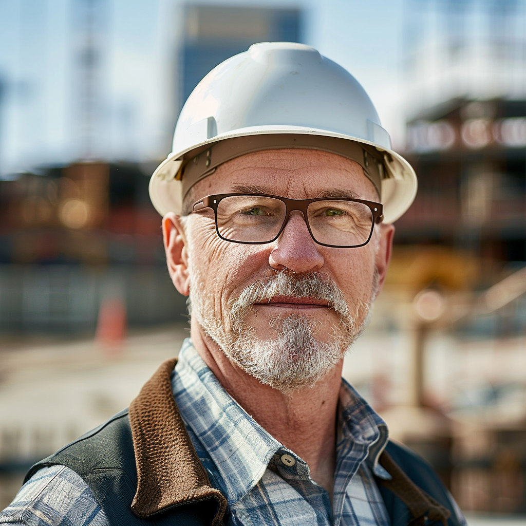 Caucasian American Male Portrait in Construction Field