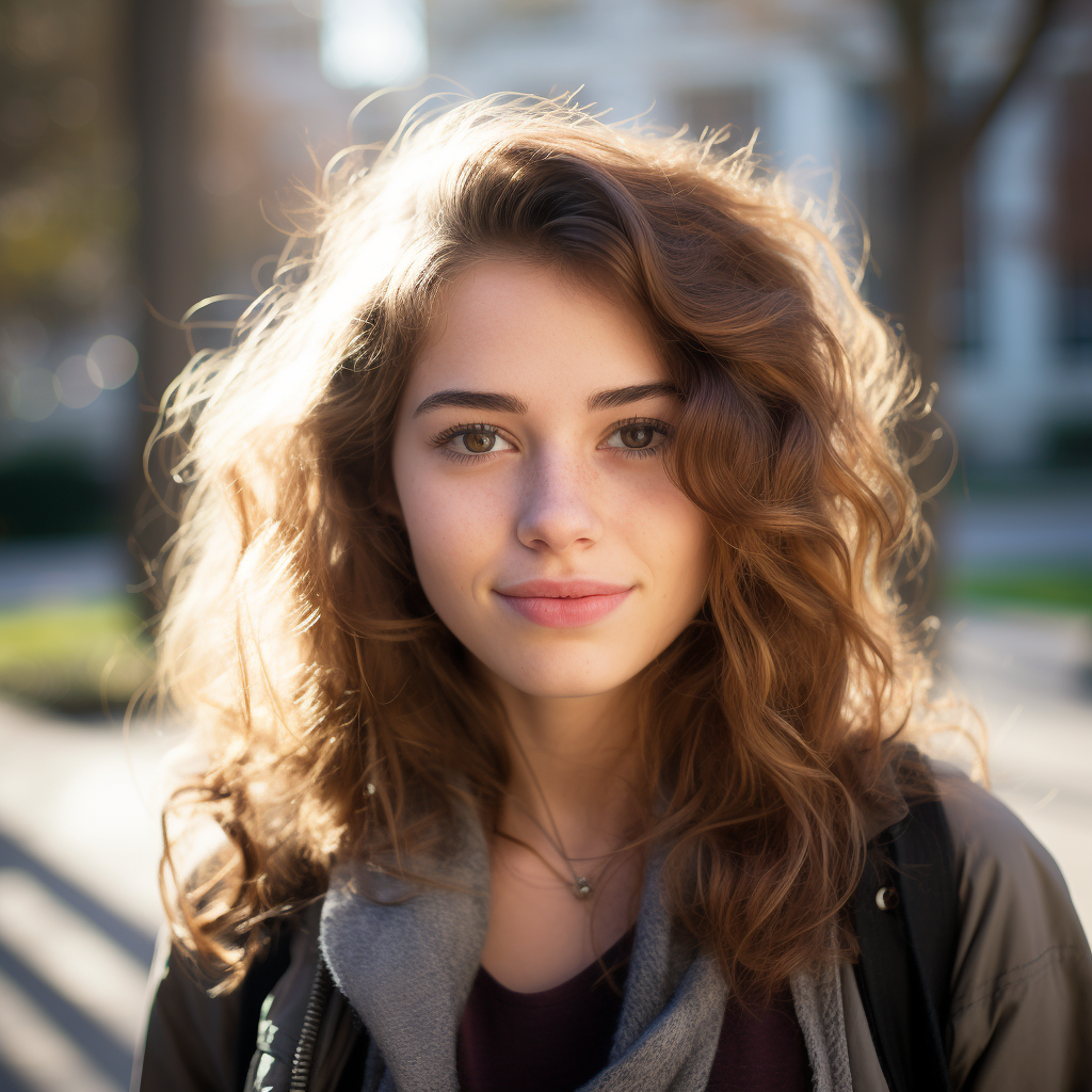 Caucasian Female University Student Headshot