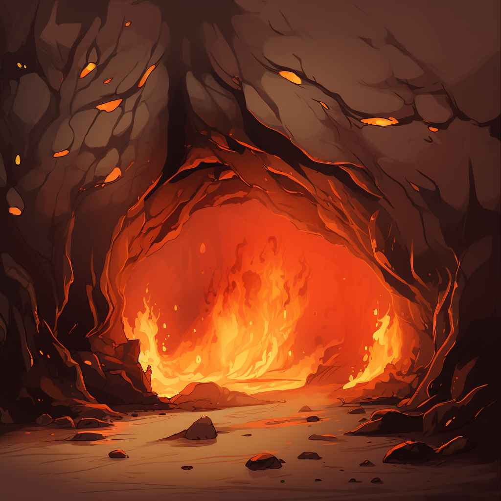 Captivating cave fire artwork