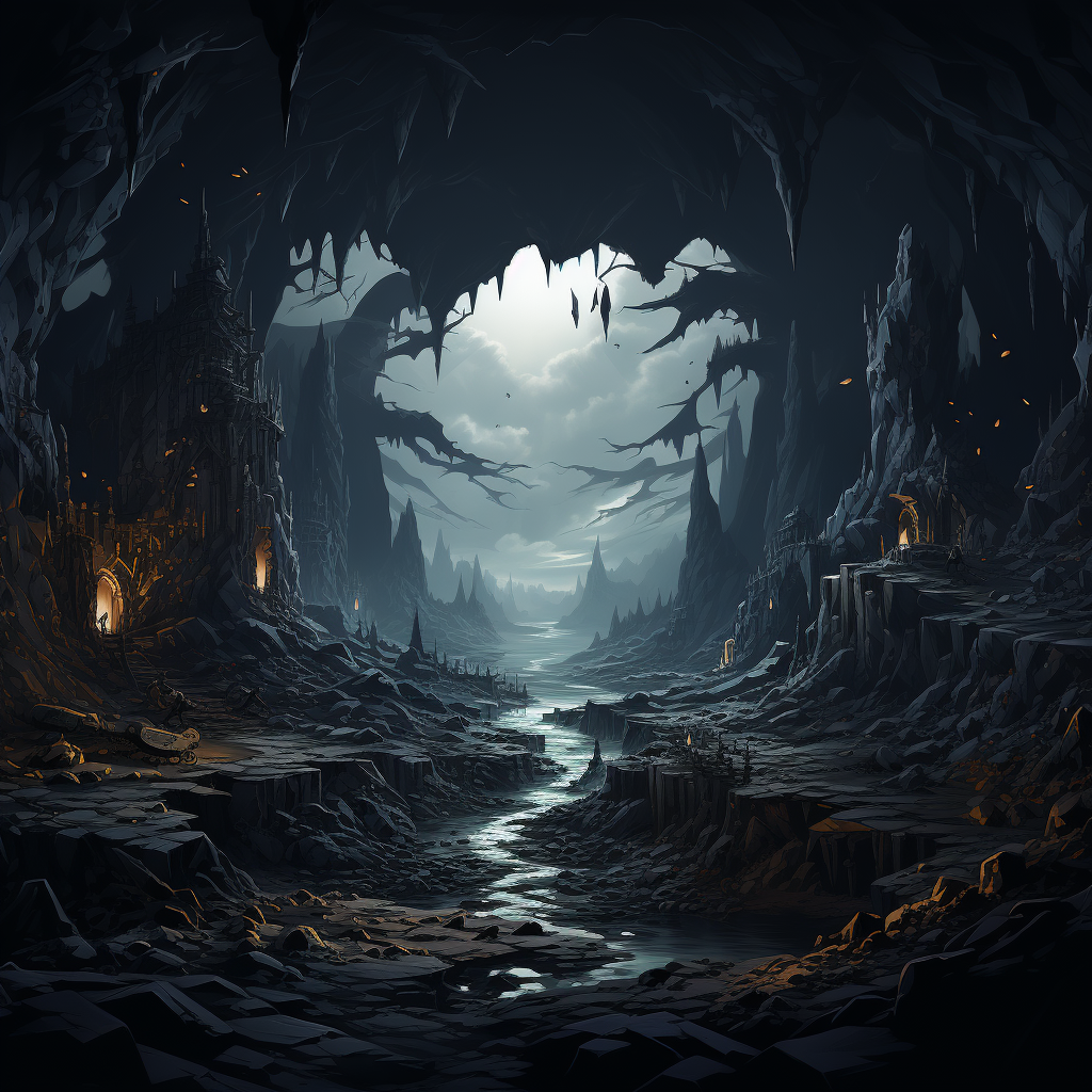 Mesmerizing vector illustration of a cavern