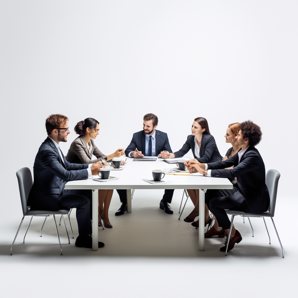 Group of Businesspeople Celebrating at a Table