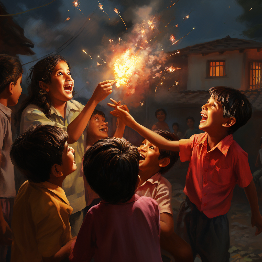 Children enjoy Diwali festivities without firecrackers