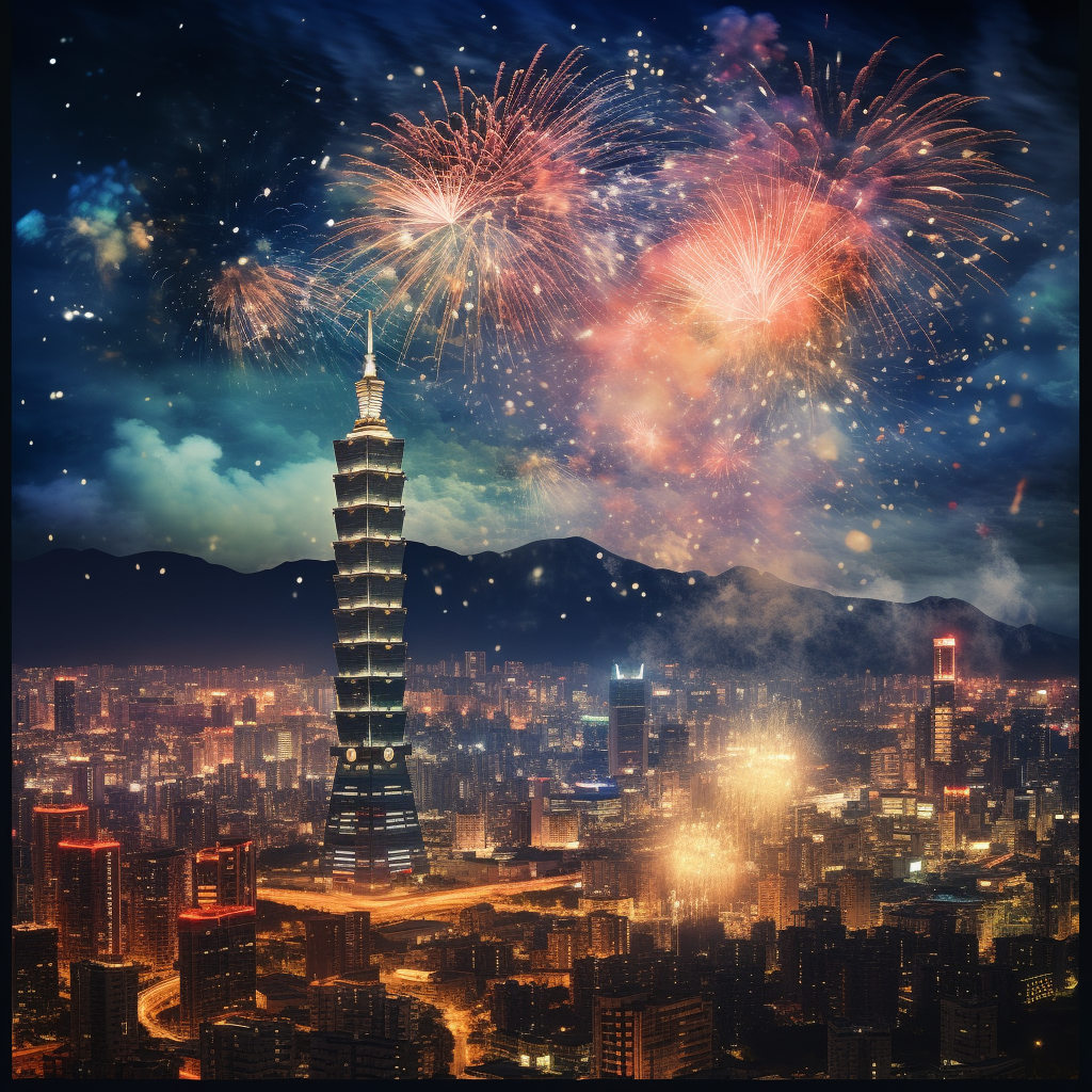 Fireworks at Taipei 101 on New Year's Eve