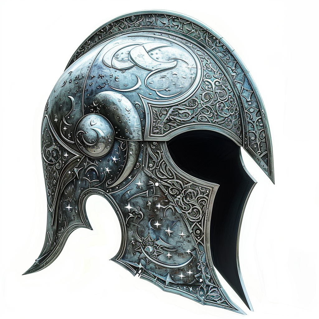 Celestial Guardian's Helmet, Moonlit Silver