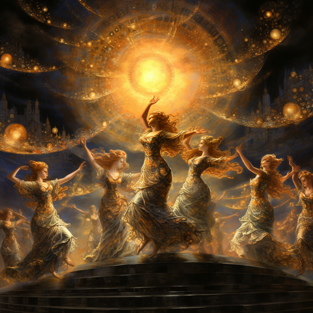 Glowing Celestial Muses Inspiring Creativity